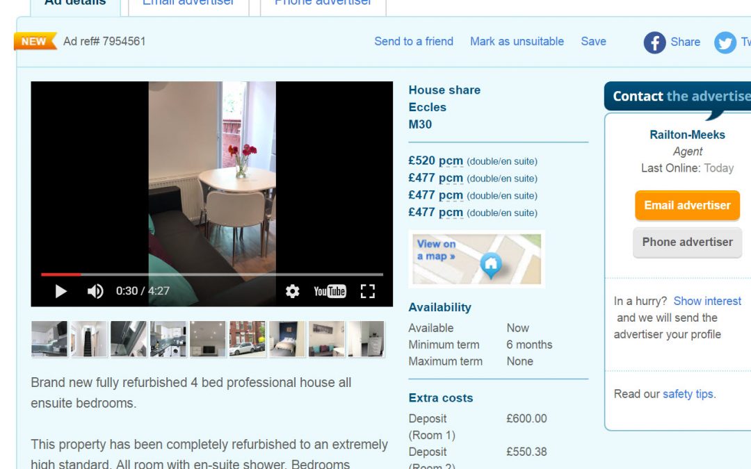 Spareroom Walk Through Video on our Latest Professional HMO Salford Manchester