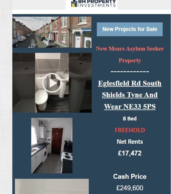 8 Bed Freehold Social HMO South Shields -No voids- No Management and Maintance Unless Structural