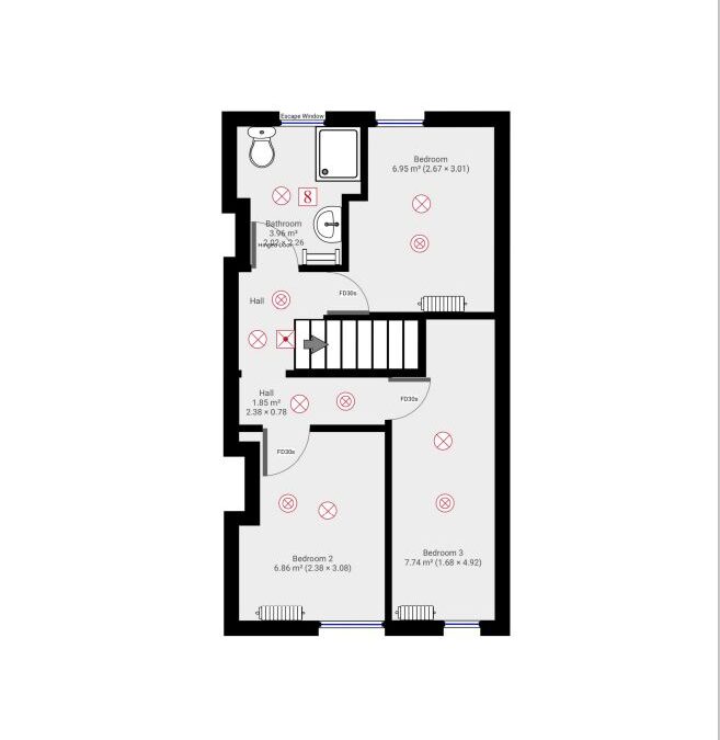 Floor plans of a 4 bed Social HMO outside of Manchester