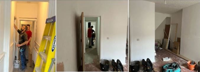 The lads are working on the fire doors Social Housing