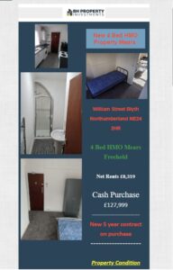 William Street Blyth Northumberland NE24 2HR 4 Bed Social Housing HMO For Sale