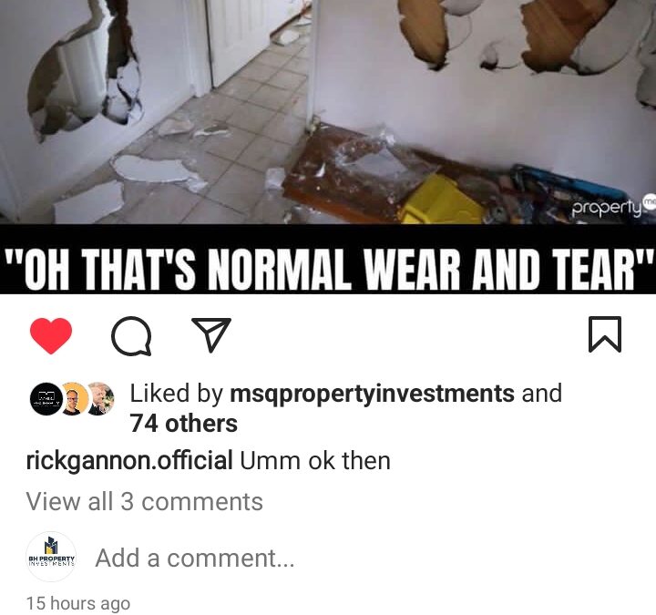 Saw this on Instagram this morning regarding tenants