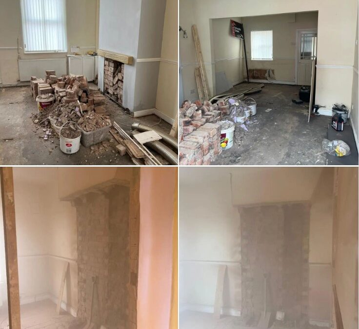 In order to adhere to Hmo room size regs sometimes we have to take out a chimney.
