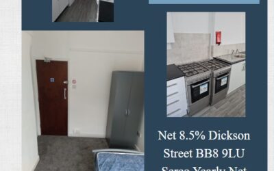 Net 8.5% Dickson Street BB8 9LU Social HMOs Yearly Net £14448